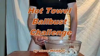 Afspelen Hot towel ballbust challenge door slave wombat